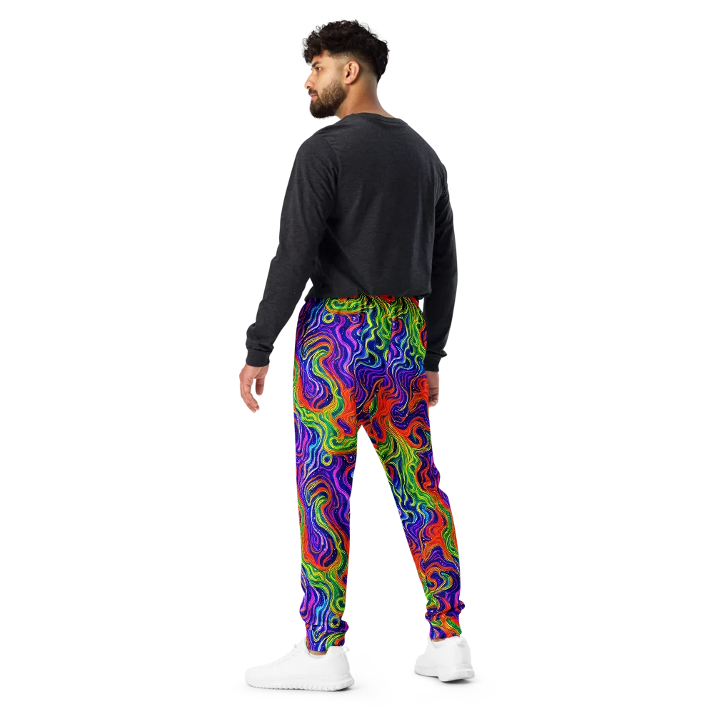 Kaleidoscope Tide on Men's Joggers — Back