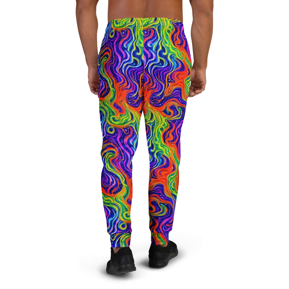 Kaleidoscope Tide on Men's Joggers — Back
