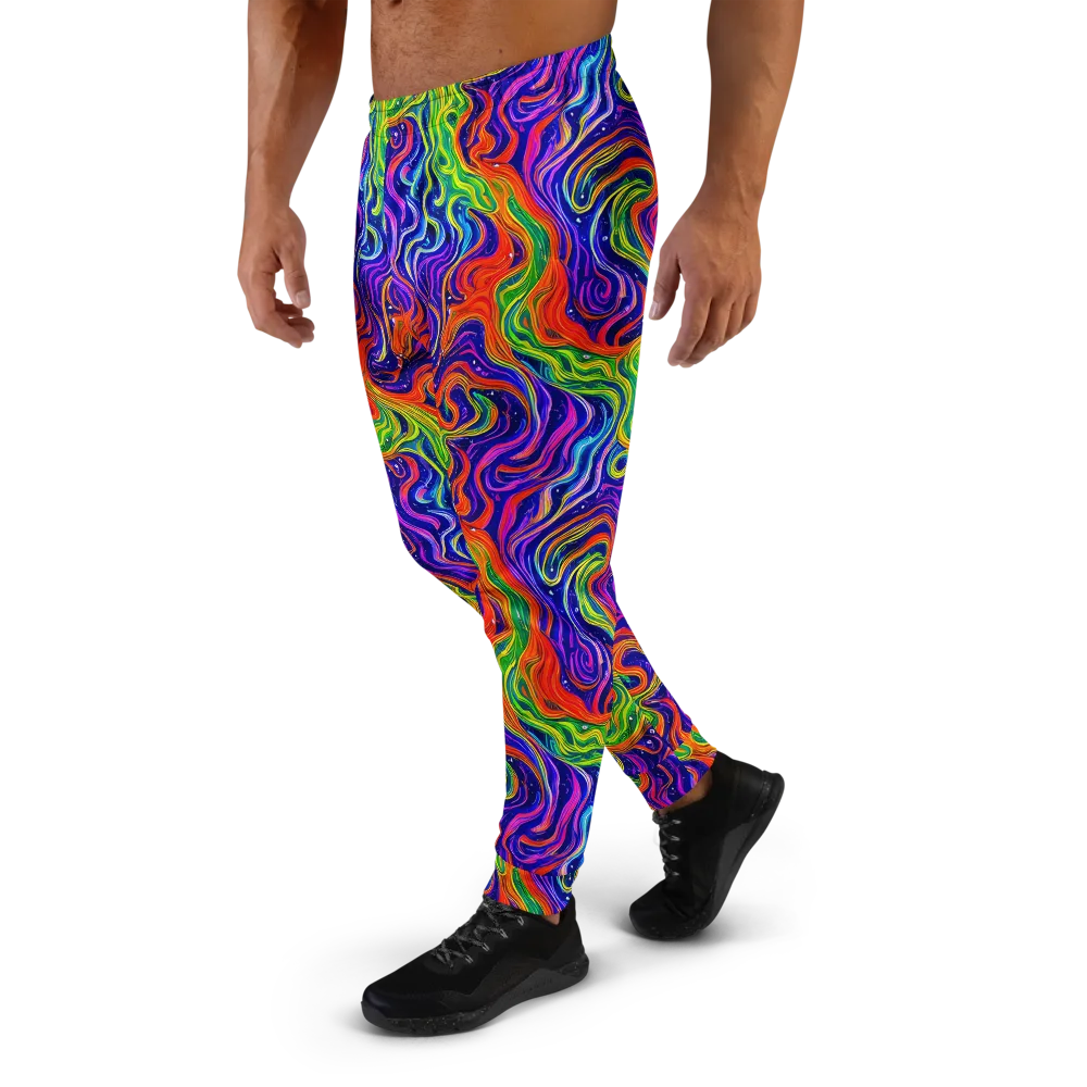 Kaleidoscope Tide on Men's Joggers — Left