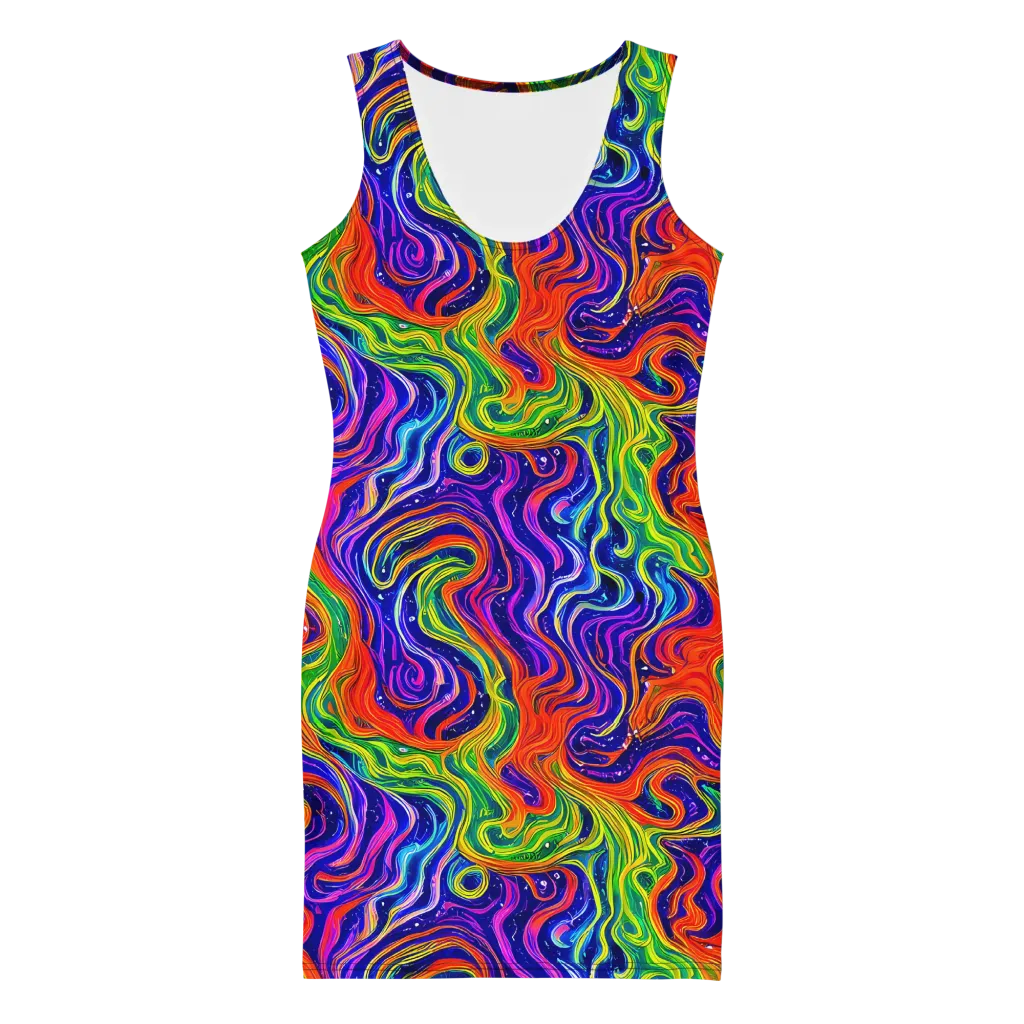 Kaleidoscope Tide on Bodycon Dress — Front