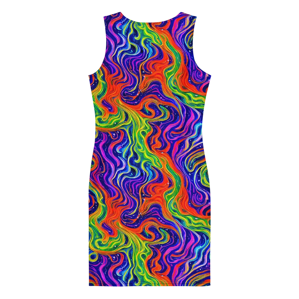 Kaleidoscope Tide on Bodycon Dress — Back