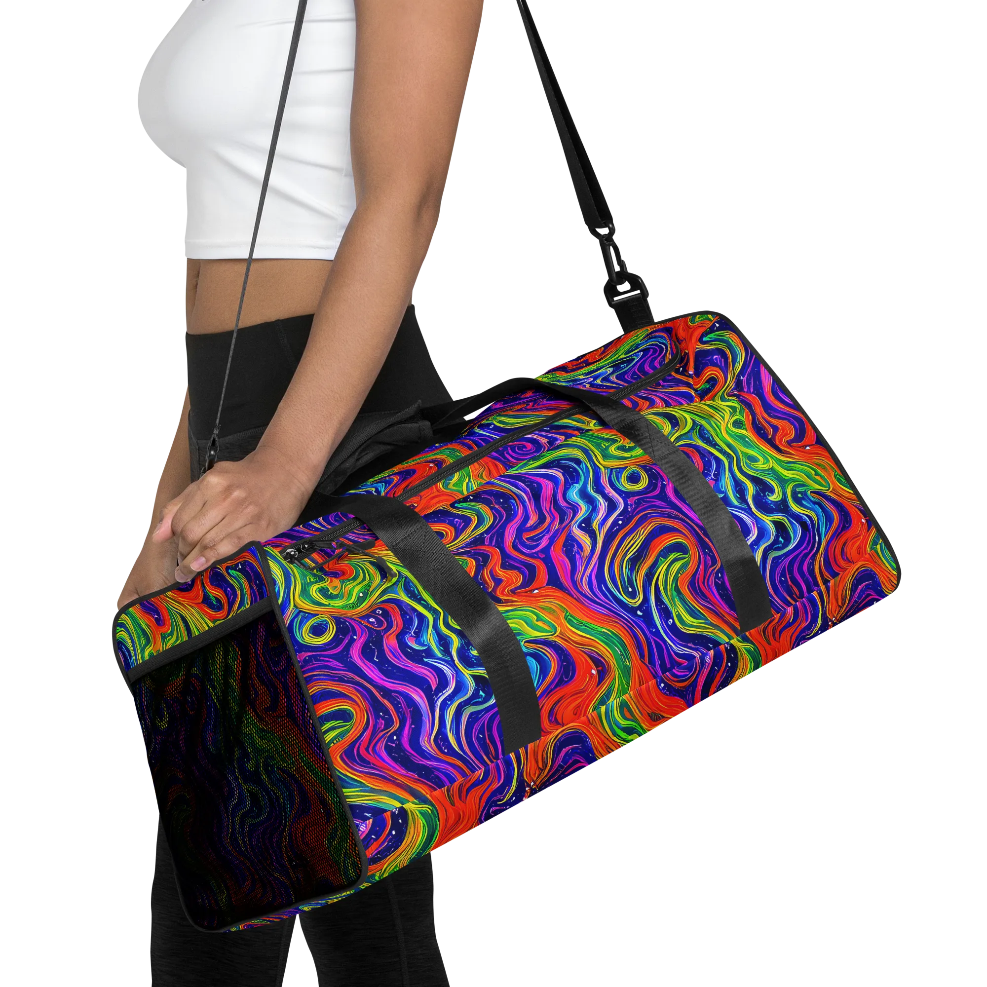 Kaleidoscope Tide on Duffle Bag — Front