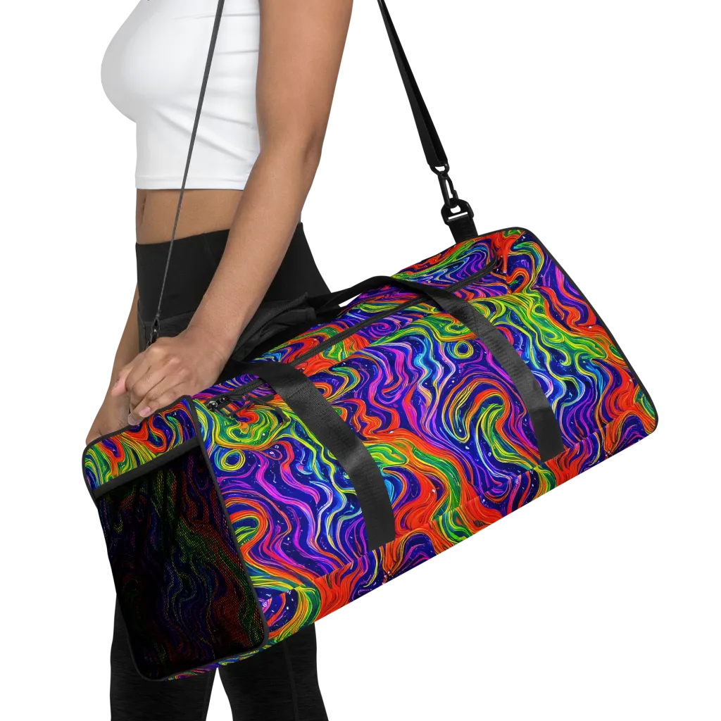Kaleidoscope Tide on Duffle Bag — Front