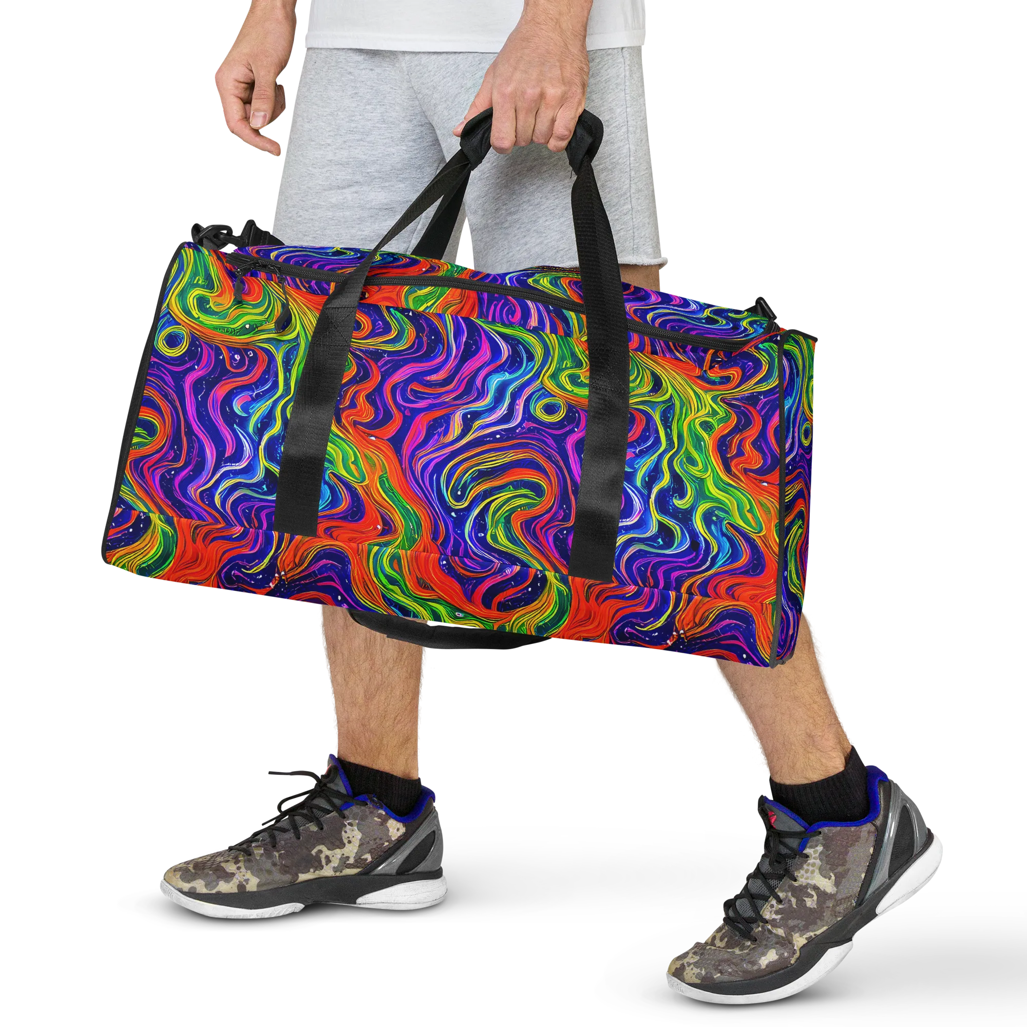Kaleidoscope Tide on Duffle Bag — Front