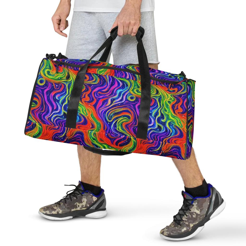 Kaleidoscope Tide on Duffle Bag — Front