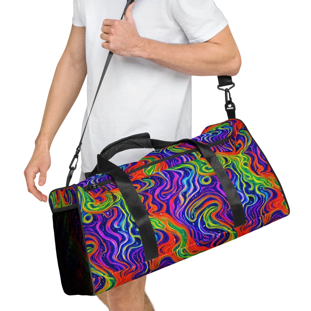 Kaleidoscope Tide on Duffle Bag — Right Front