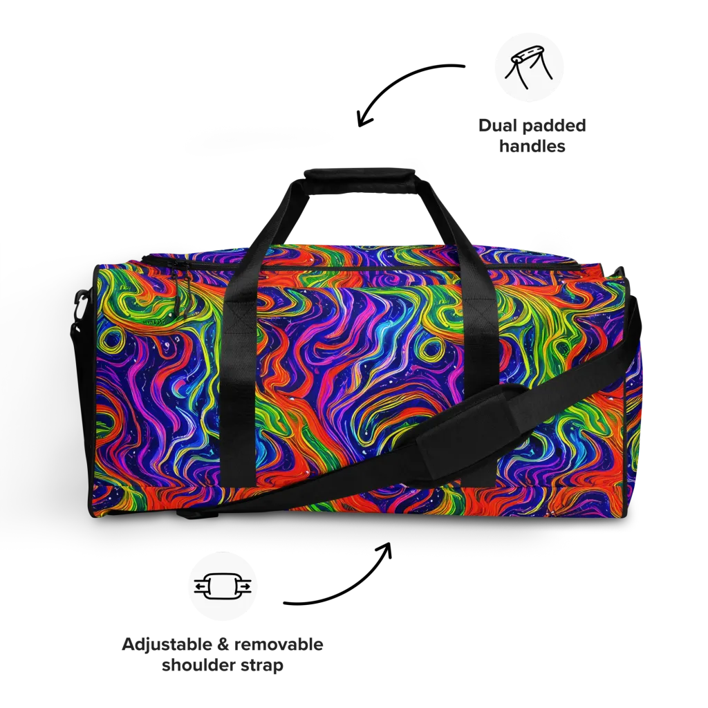 Kaleidoscope Tide on Duffle Bag — Front