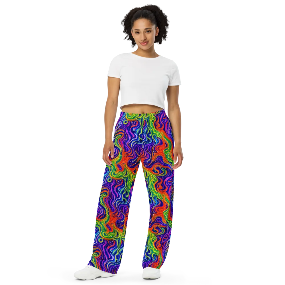 Kaleidoscope Tide on Wide-Leg Pants — Front