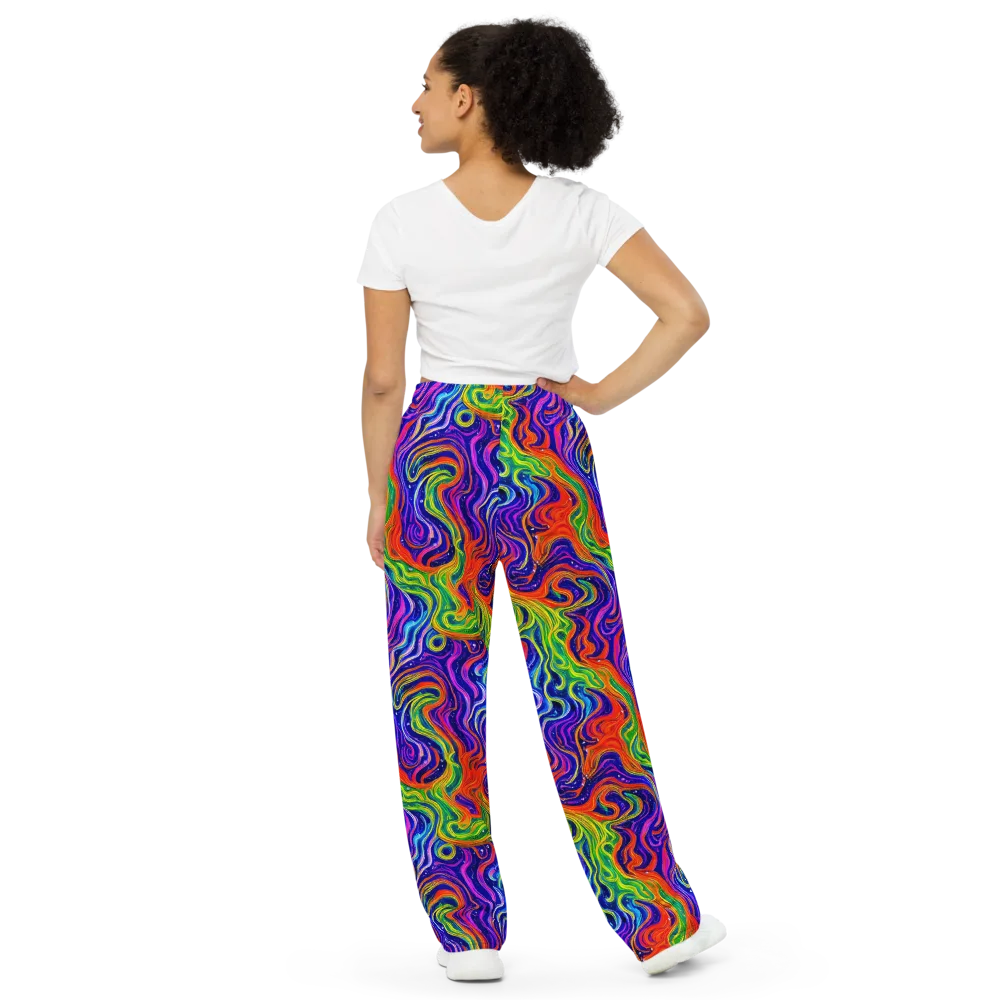 Kaleidoscope Tide on Wide-Leg Pants — Back