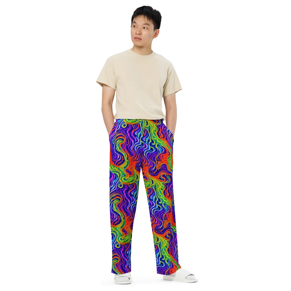 Kaleidoscope Tide on Wide-Leg Pants — Front