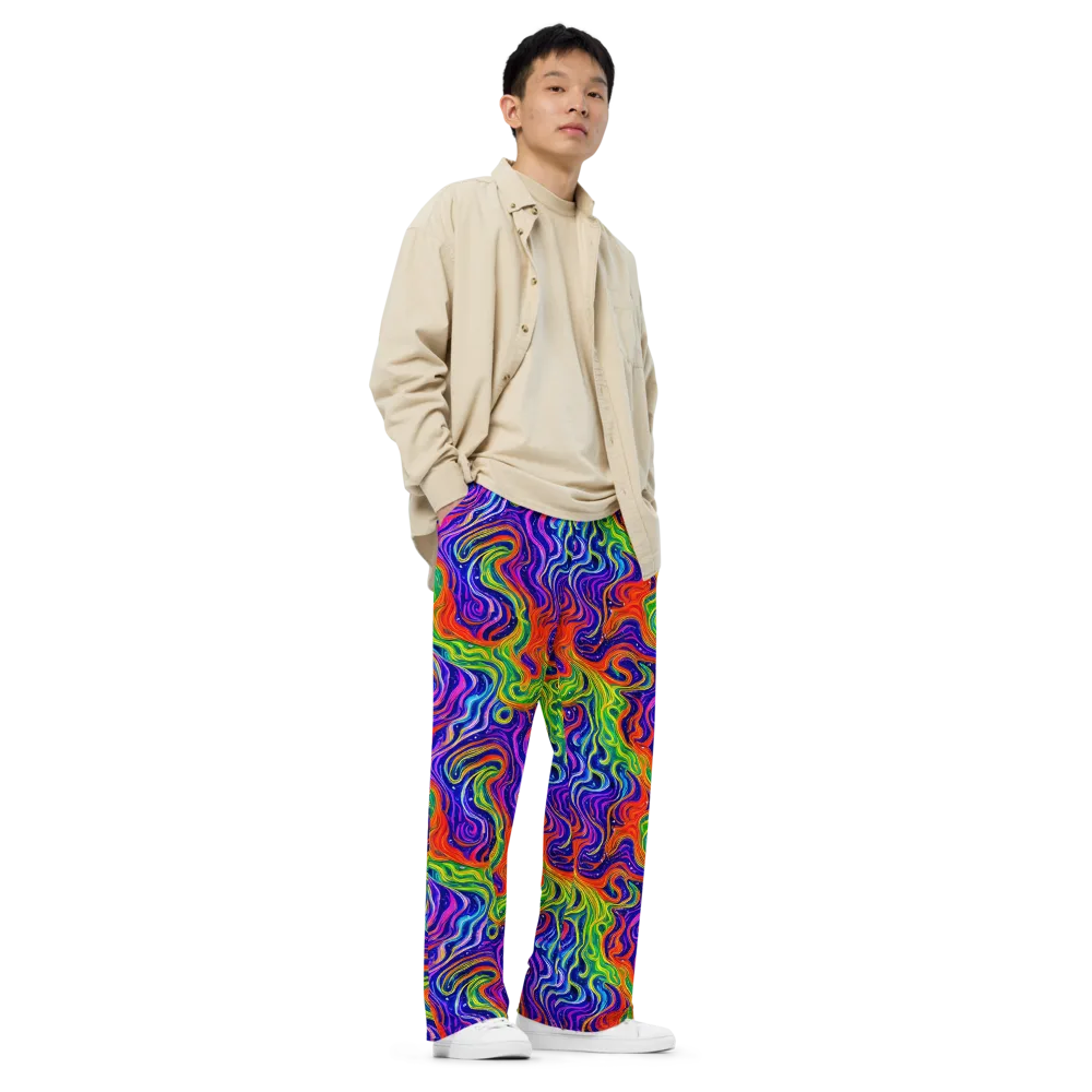 Kaleidoscope Tide on Wide-Leg Pants — Right Front