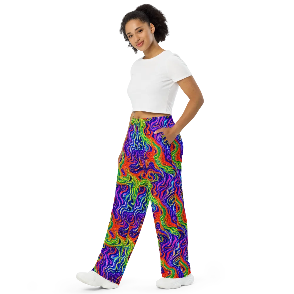 Kaleidoscope Tide on Wide-Leg Pants — Left Front
