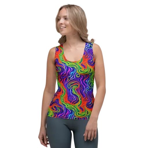 Kaleidoscope Tide on a Women's Tank Top