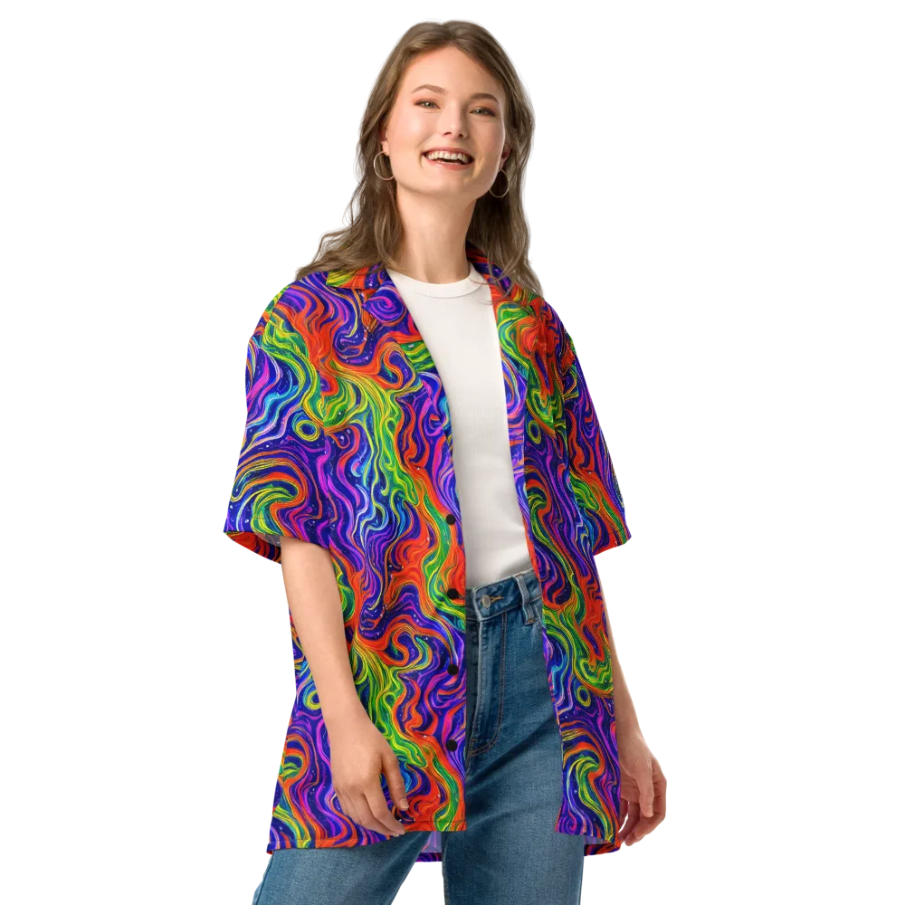 Kaleidoscope Tide on Button Shirt — Front