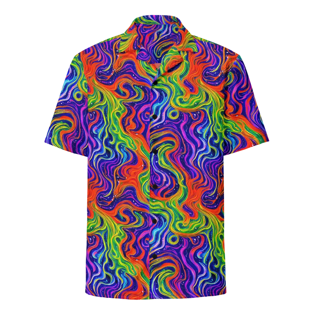 Kaleidoscope Tide on Button Shirt — Front