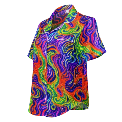 Kaleidoscope Tide on a Women's Short Sleeve Pajama Top