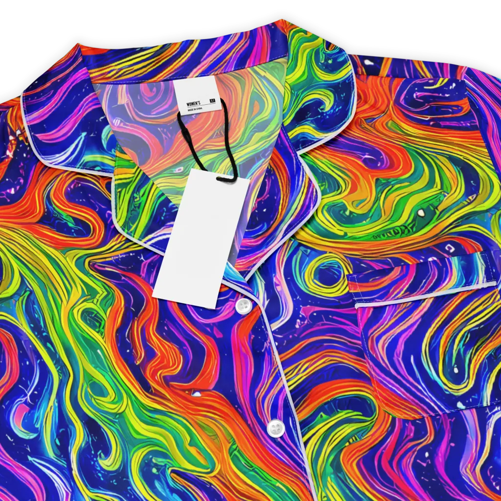 Kaleidoscope Tide on Women's Short Sleeve Pajama Top — Product details