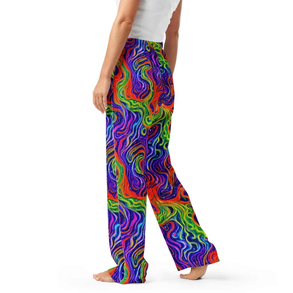 Kaleidoscope Tide on Women's Pajama Pants — Left