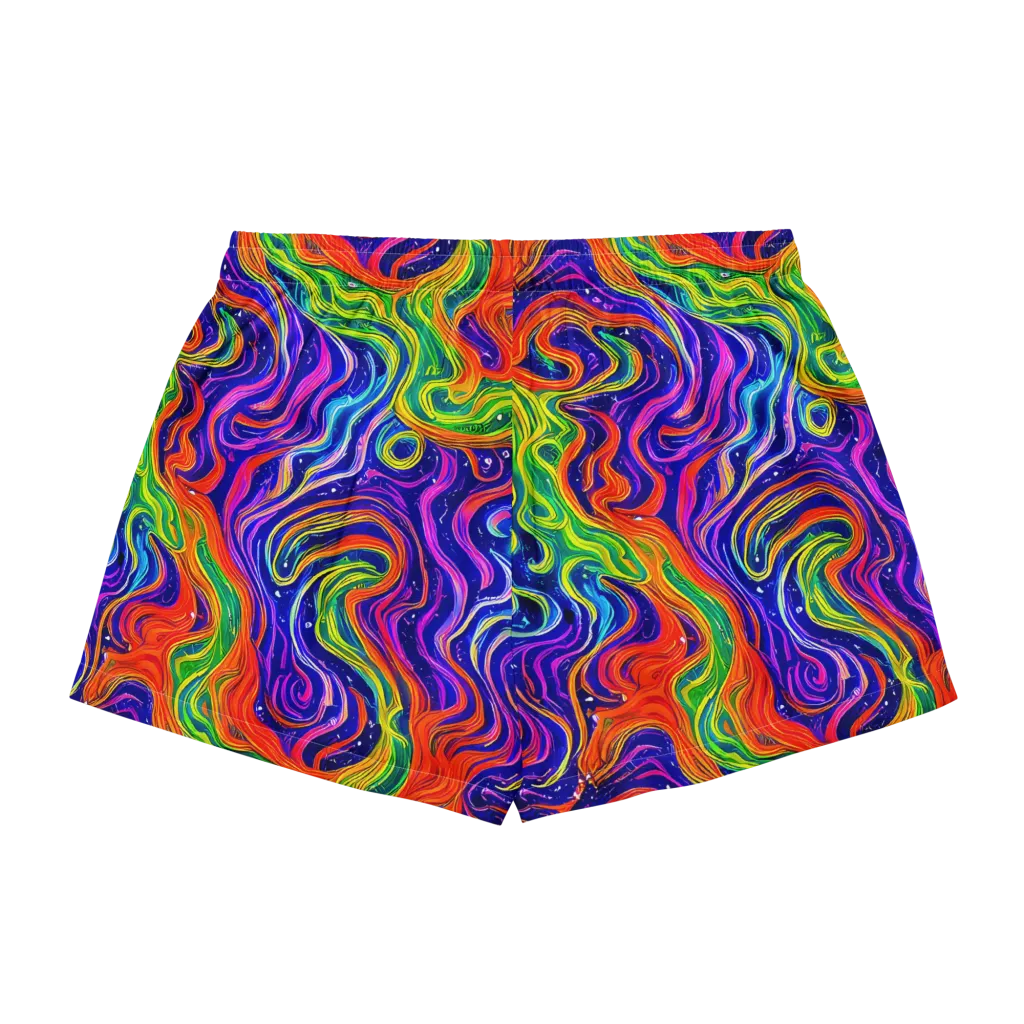 Kaleidoscope Tide on Women's Pajama Shorts — Back
