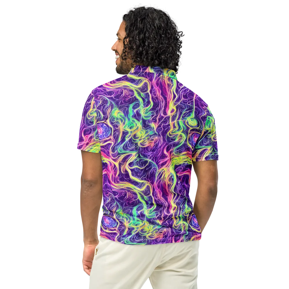 Glowstream on Men's Slim Fit Polo Shirt — Back