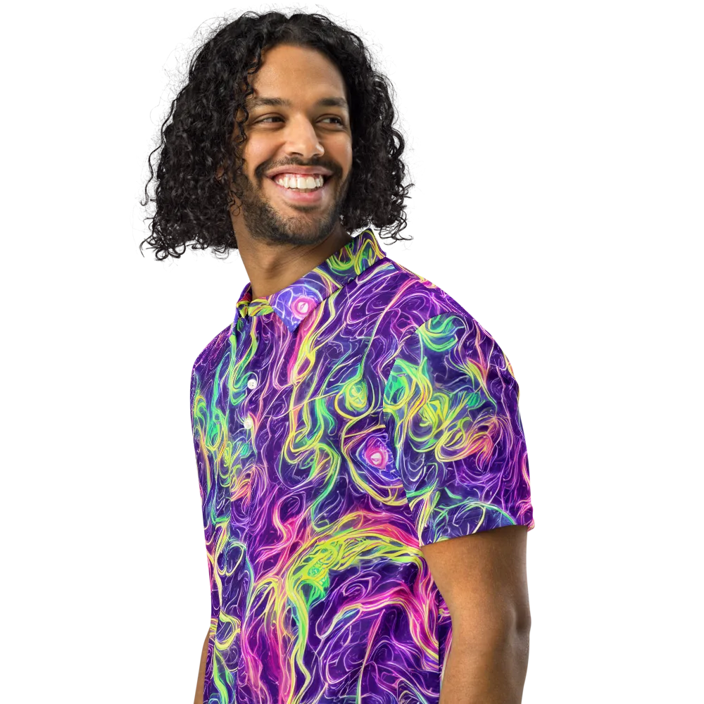 Glowstream on Men's Slim Fit Polo Shirt — Left Front