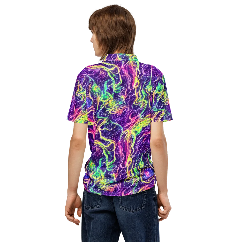 Glowstream on Men's Slim Fit Polo Shirt — Back