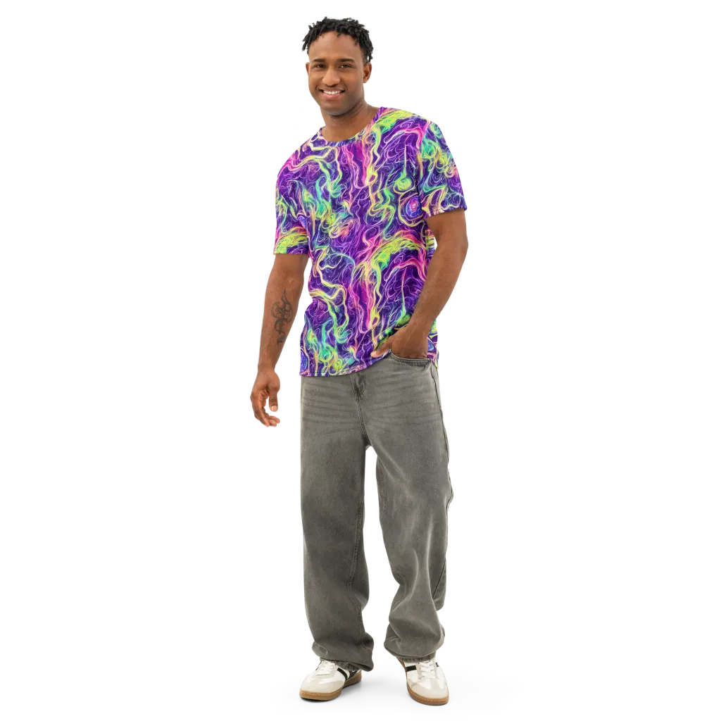 Glowstream on Men's Cotton Crew Neck T-Shirt — Front