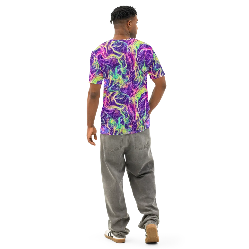 Glowstream on Men's Cotton Crew Neck T-Shirt — Back