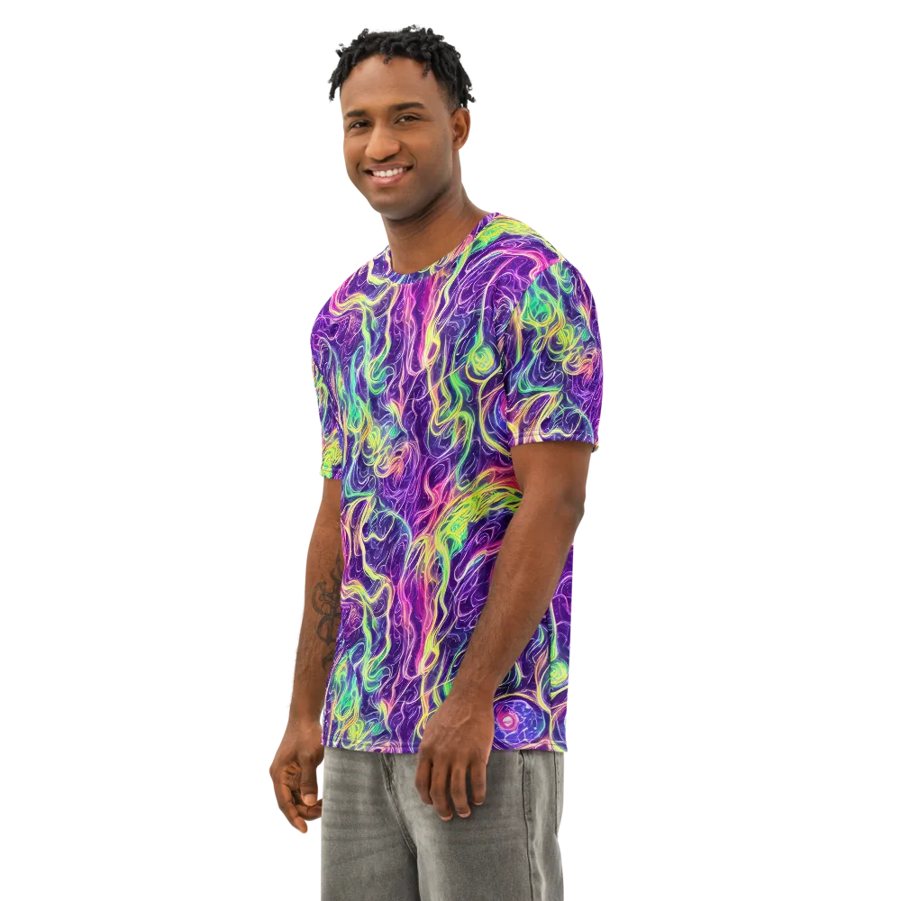 Glowstream on Men's Cotton Crew Neck T-Shirt — Left Front