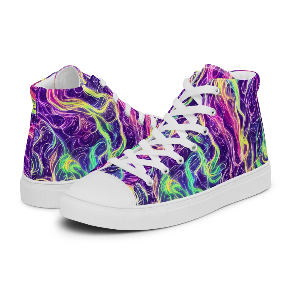 Glowstream on Men's High Top Canvas Shoes — Left