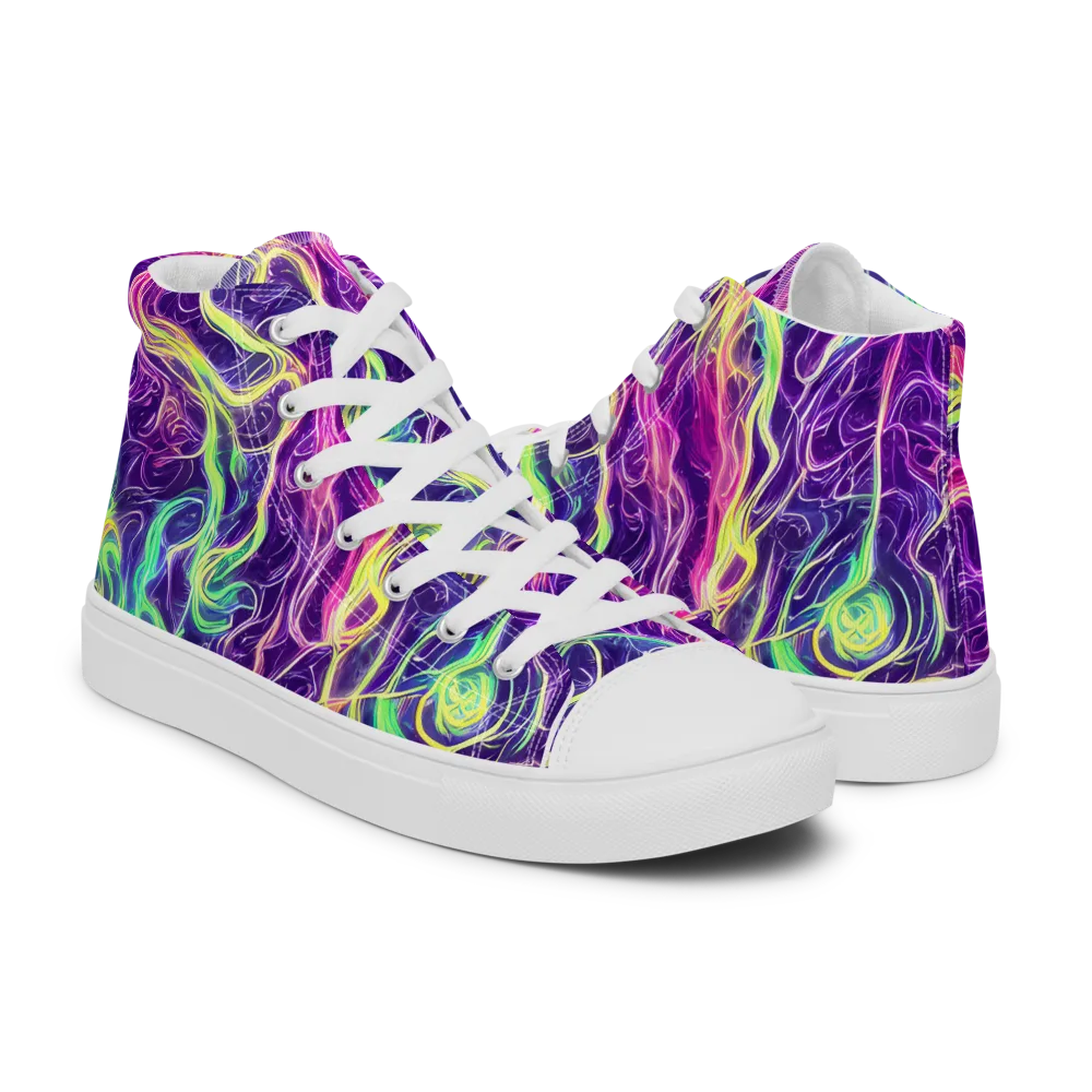 Glowstream on Men's High Top Canvas Shoes — Right