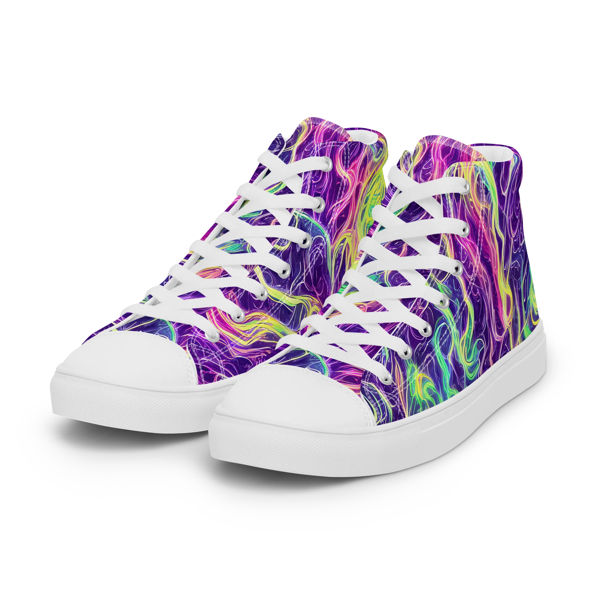 Glowstream on Women's High Top Canvas Shoes — Left Front