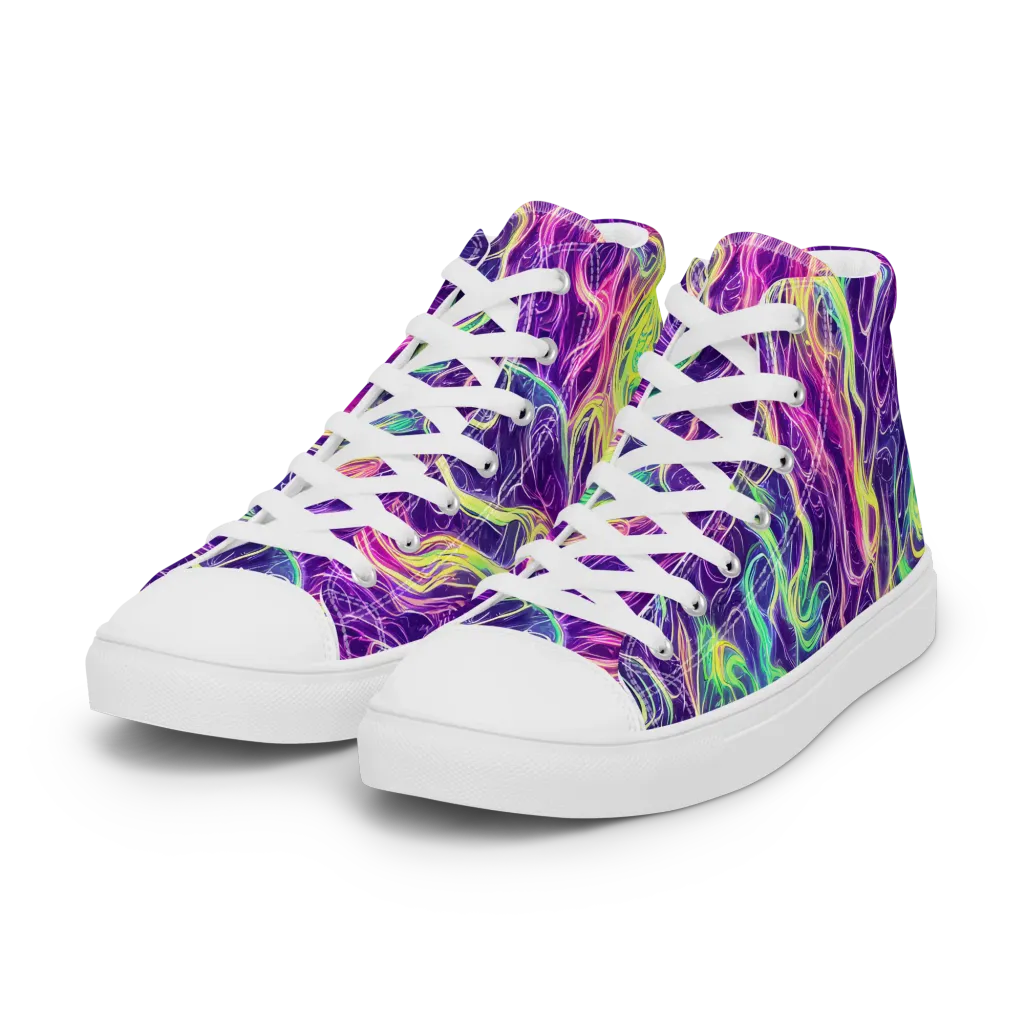 Glowstream on Women's High Top Canvas Shoes — Left Front
