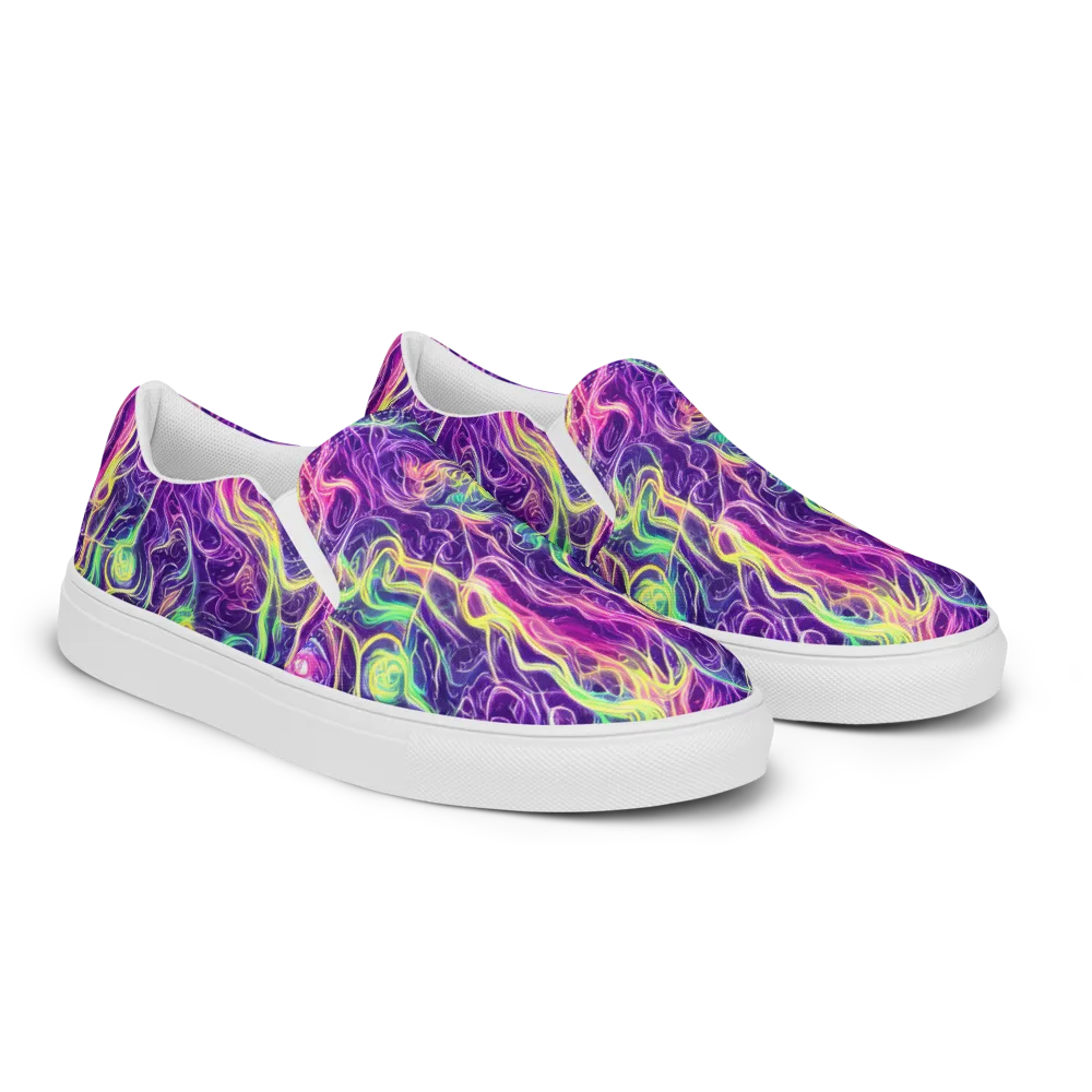 Glowstream on Men's Slip-On Canvas Shoes — Right Front