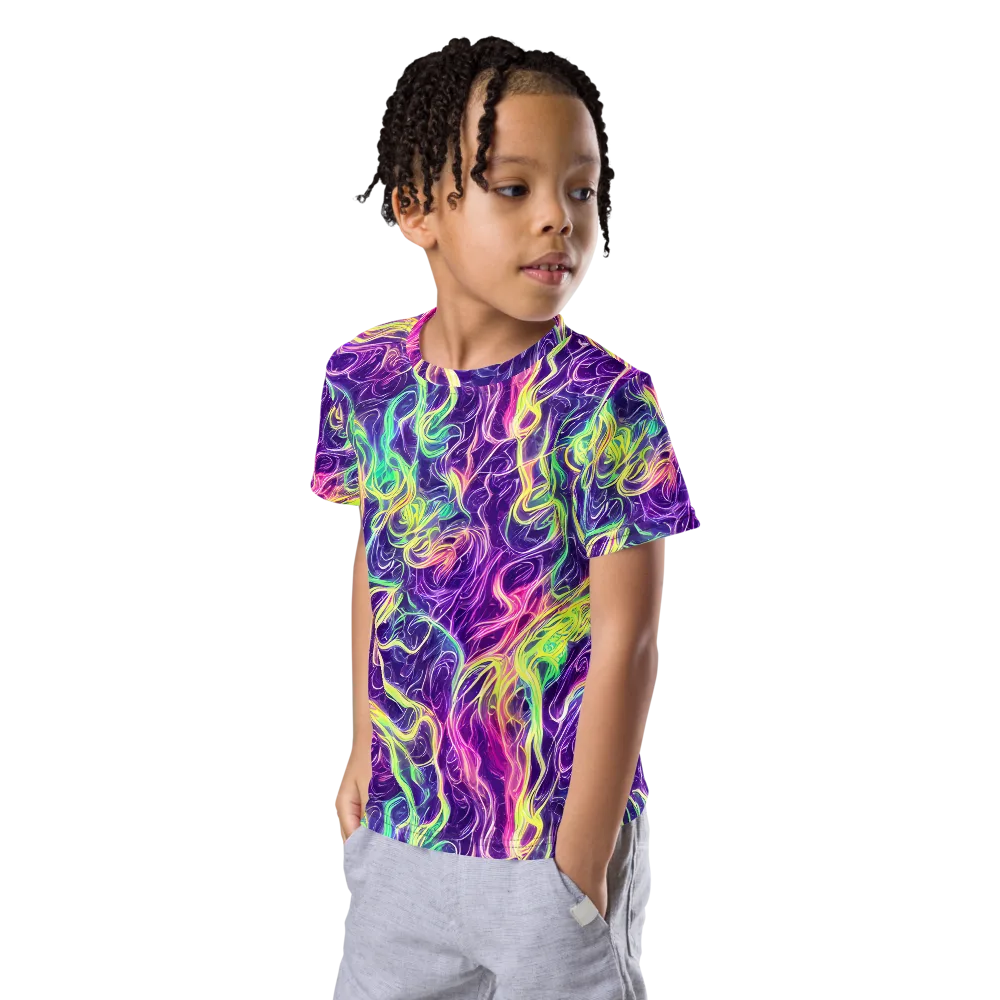 Glowstream on Kids Crew Neck T-Shirt — Left Front