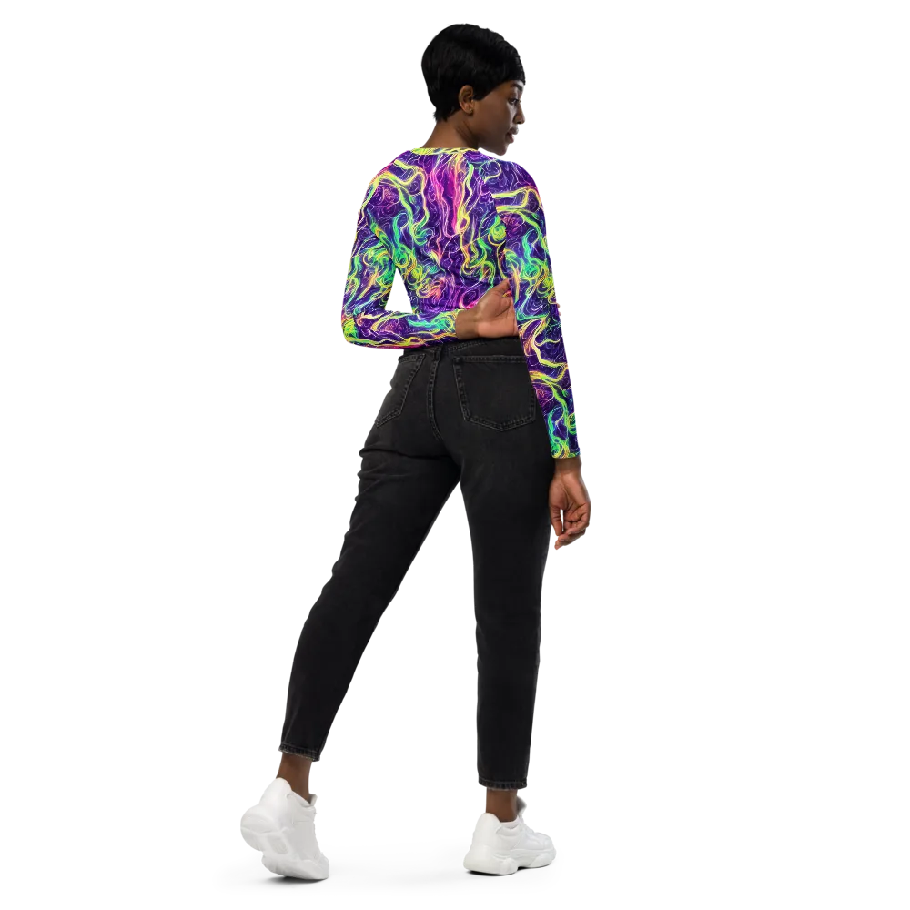 Glowstream on Long Sleeve Crop Top — Right Back