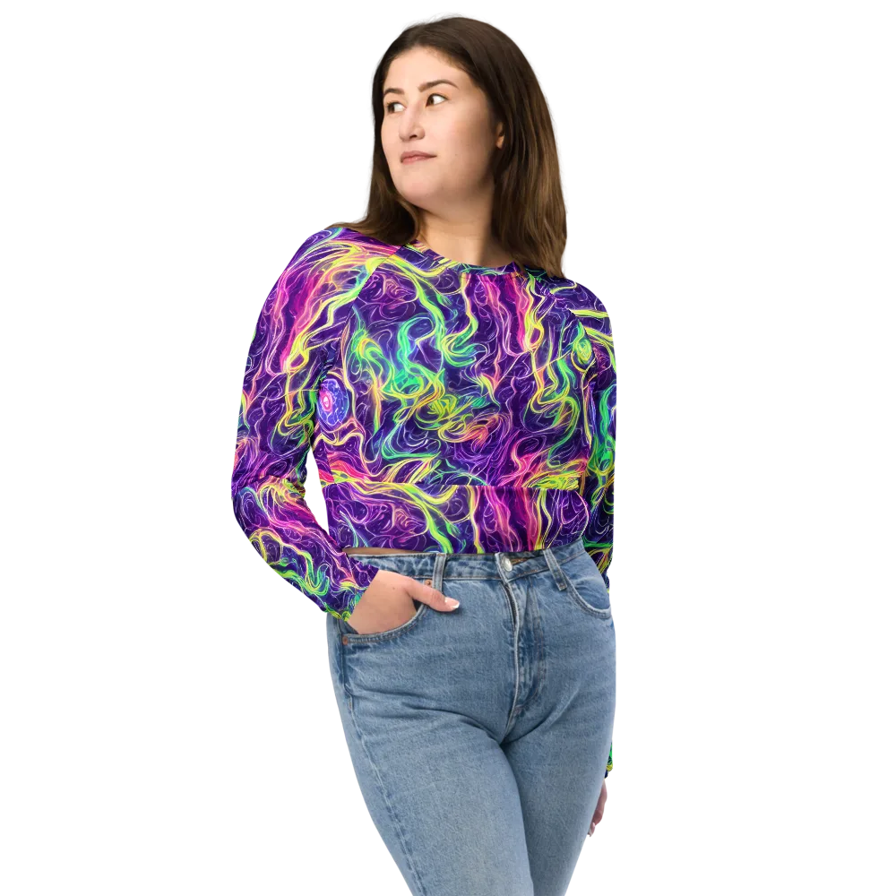 Glowstream on Long Sleeve Crop Top — Front