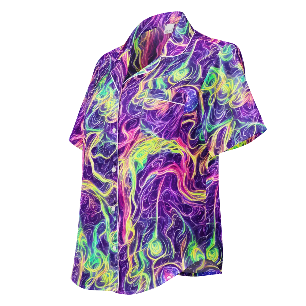 Glowstream on Women's Short Sleeve Pajama Top — Left Front