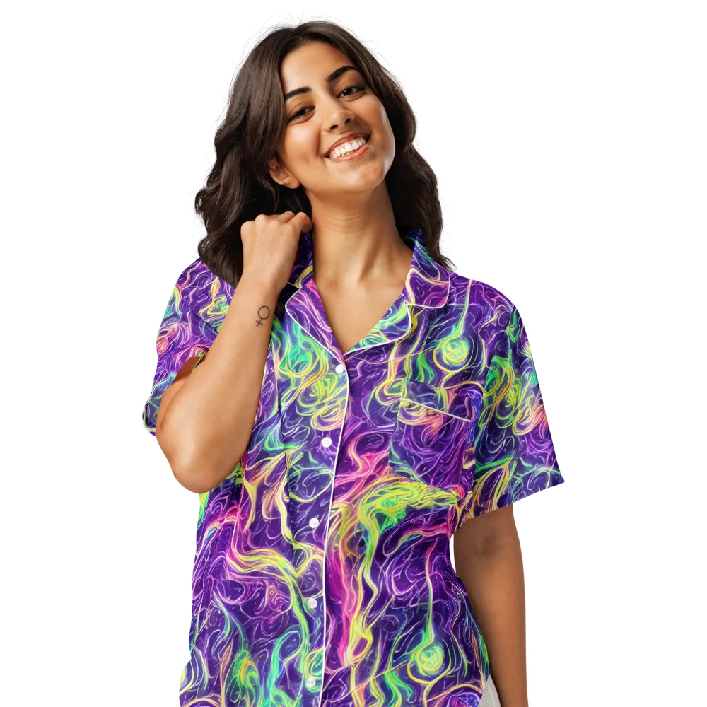 Glowstream on Women's Short Sleeve Pajama Top — Front