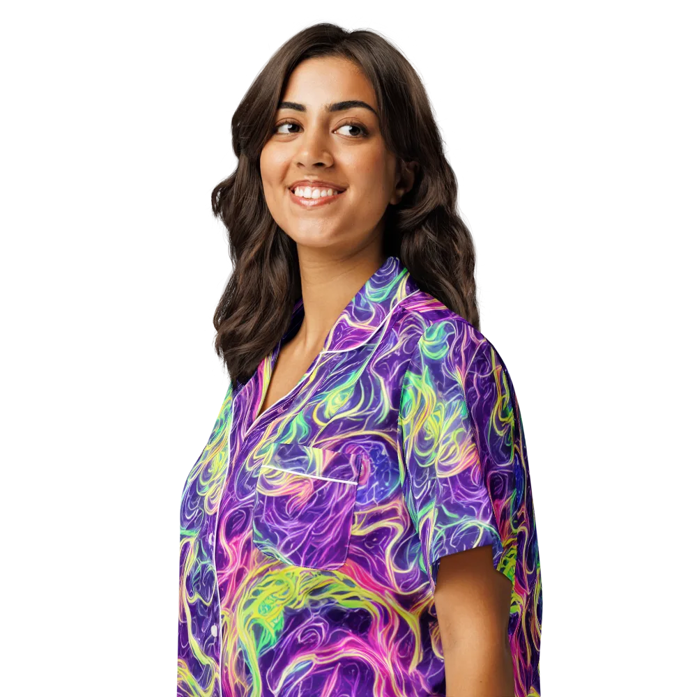 Glowstream on Women's Short Sleeve Pajama Top — Left Front
