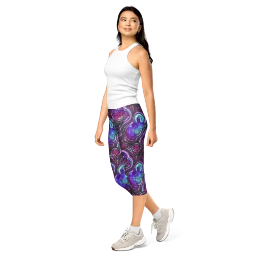 Neon Rosette on a Capri Leggings