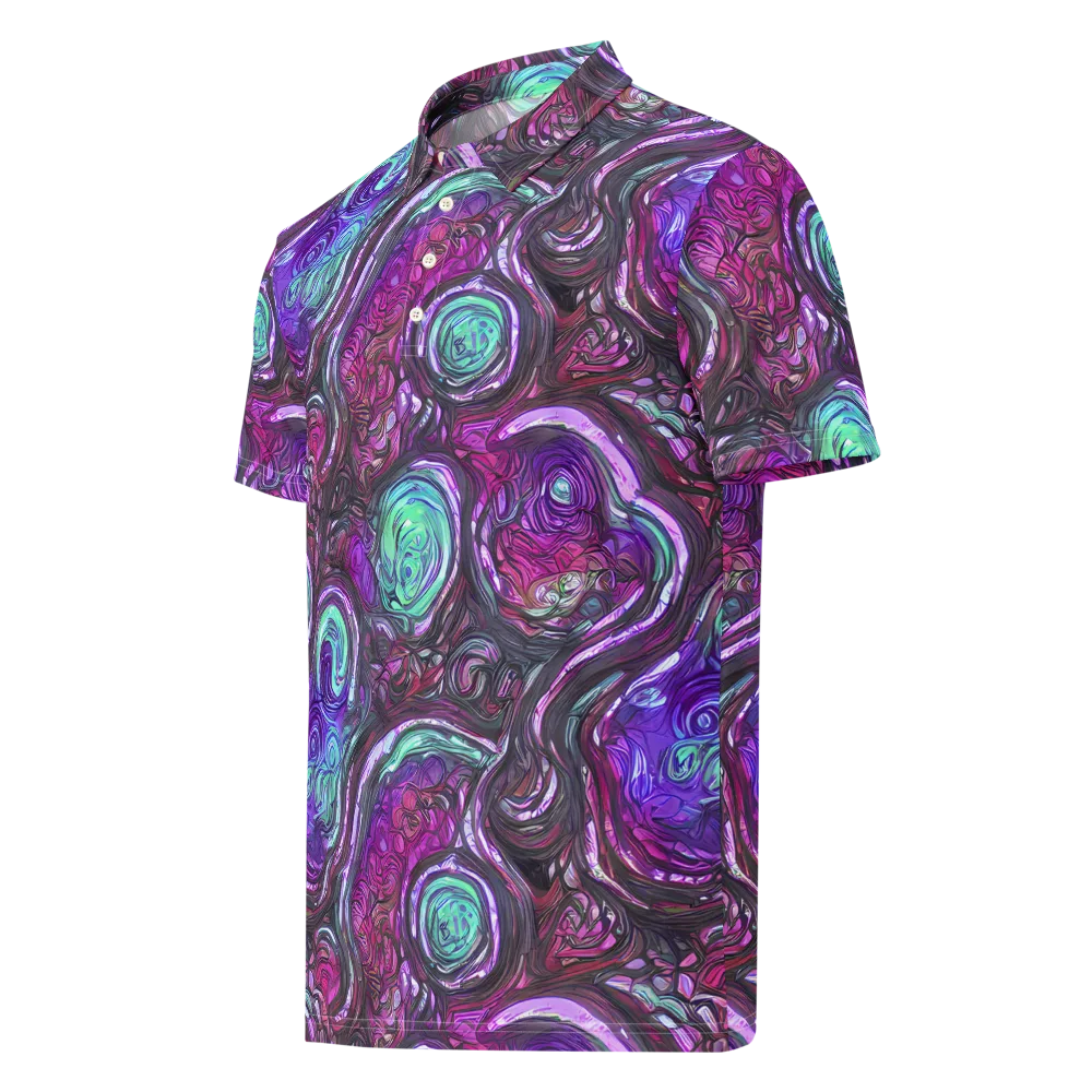 Neon Rosette on Men's Slim Fit Polo Shirt — Left Front