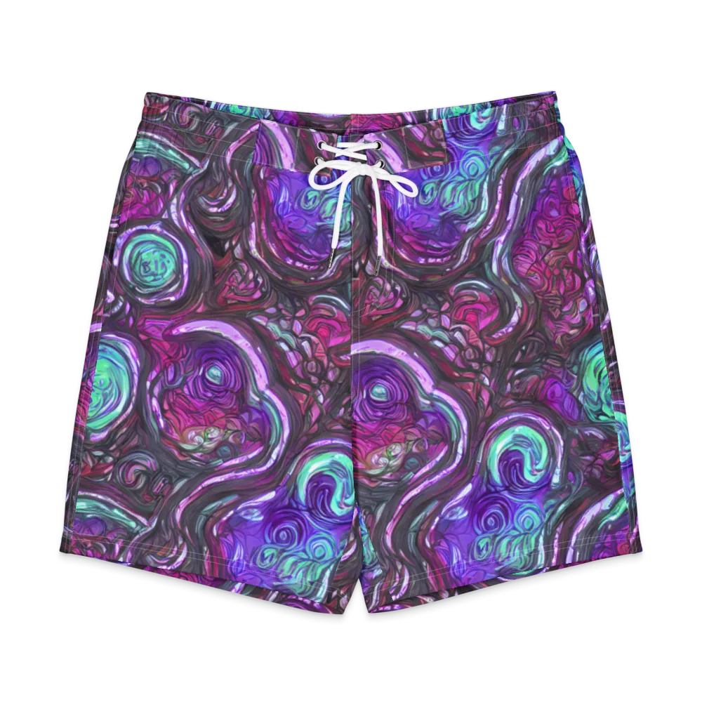 Neon Rosette on Men's Board Shorts — Front
