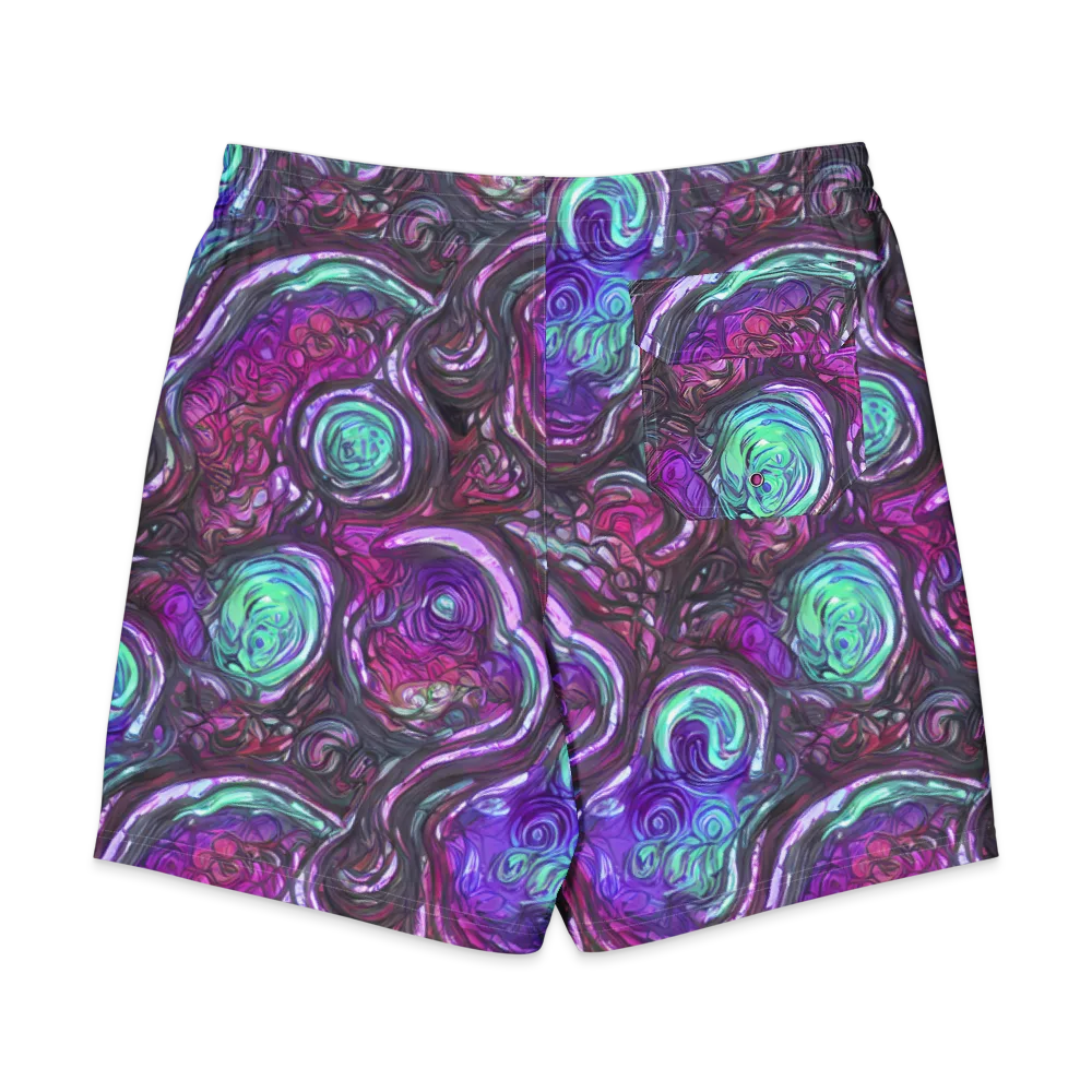 Neon Rosette on Men's Board Shorts — Back