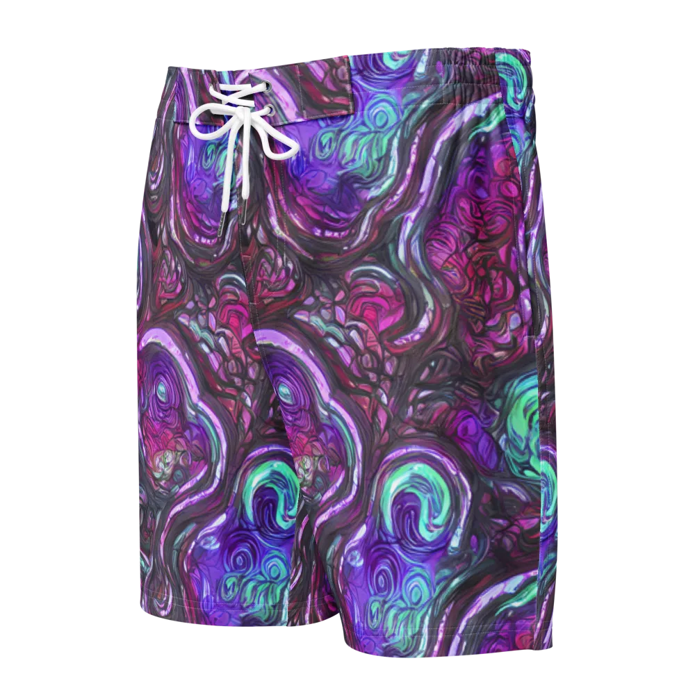 Neon Rosette on Men's Board Shorts — Front