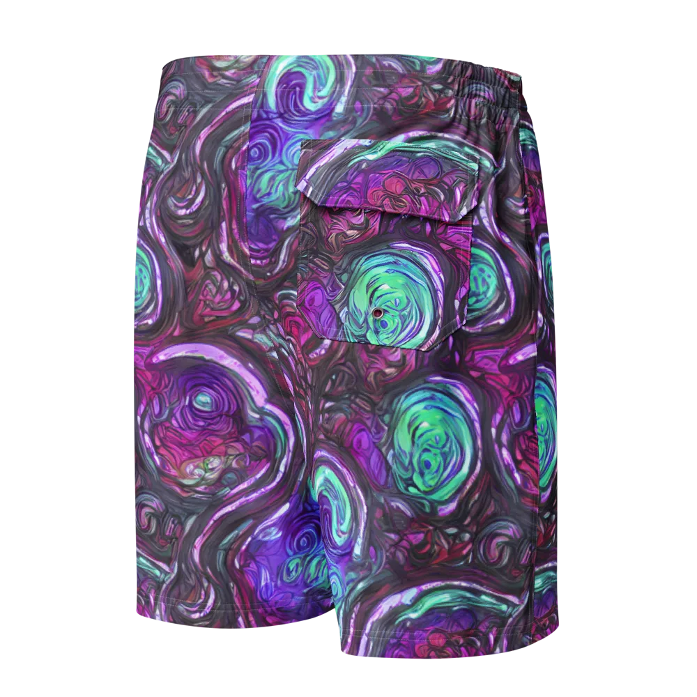 Neon Rosette on Men's Board Shorts — Back