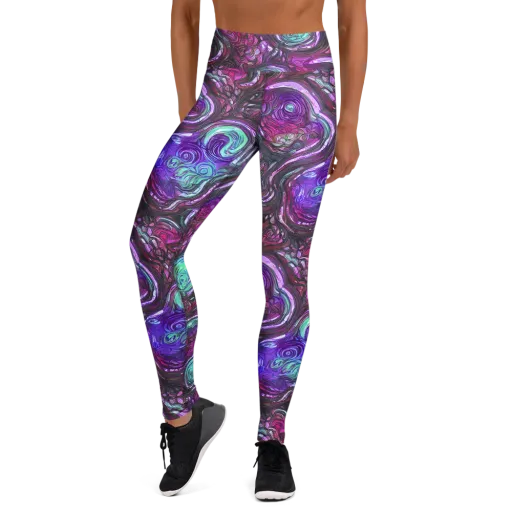 Neon Rosette on a Yoga Leggings