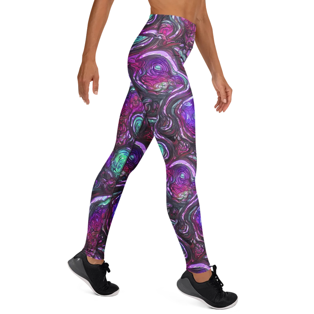 Neon Rosette on Yoga Leggings — Right