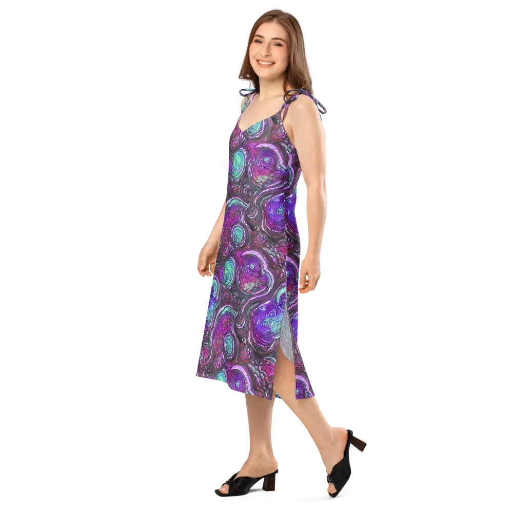 Neon Rosette on Slip Dress — Left Front