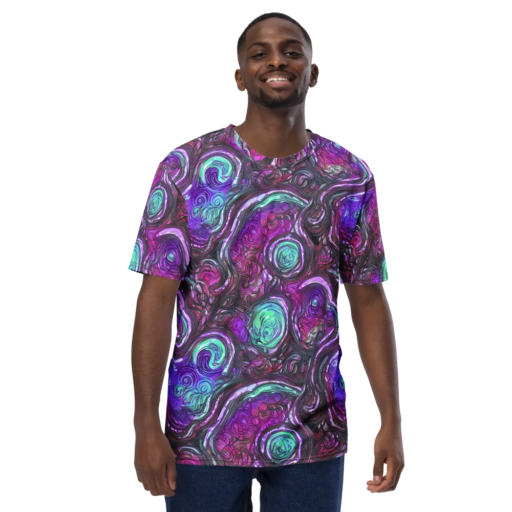 Neon Rosette on Men's Crew Neck T-Shirt — Front